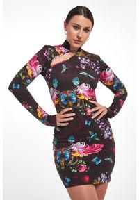 Versace Jeans Couture - Sukienka mini we wzór VERSACE JEANS COUTURE. Długość: mini
