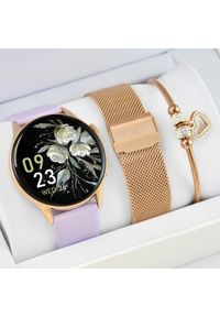 Gravity - Zestaw damski zegarek SMARTWATCH GRAVITY GT11-7 RGD/RGD/PR + bransoletka. Rodzaj zegarka: smartwatch