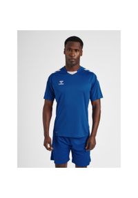 Koszulka piłkarska z krótkim rękawem męska Hummel Core XK Poly Jersey S/S. Kolor: niebieski. Materiał: jersey. Długość rękawa: krótki rękaw. Długość: krótkie. Sport: piłka nożna