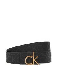 Calvin Klein Pasek Damski Ck Buckle Reversible Belt 30Mm Mono LV04F7038G Czarny. Kolor: czarny. Materiał: skóra