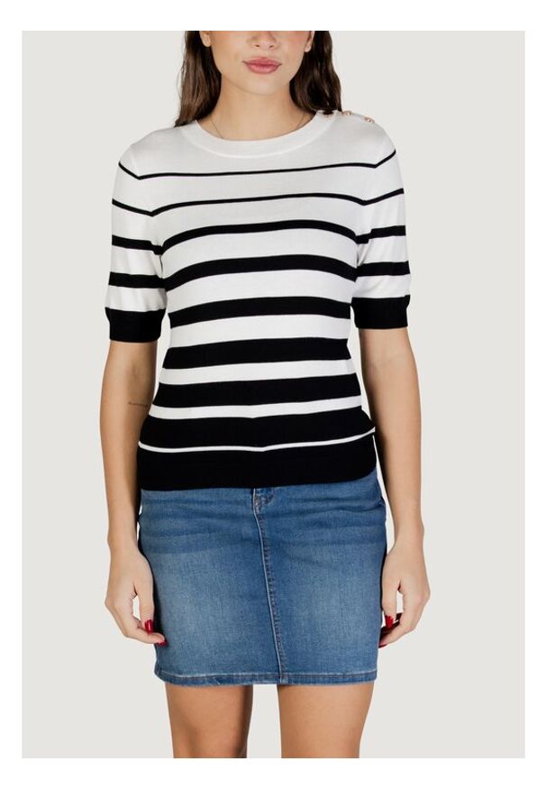 Morgan Sweter 261-MLOL Biały Regular Fit. Kolor: biały. Materiał: wiskoza