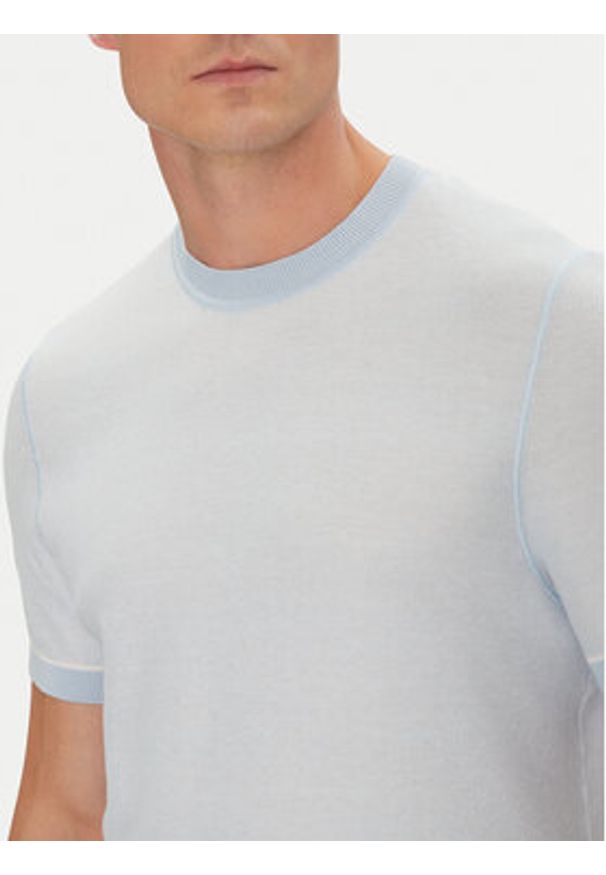 BOSS Sweter Jianfranco 50537642 Błękitny Regular Fit. Kolor: niebieski. Materiał: bawełna