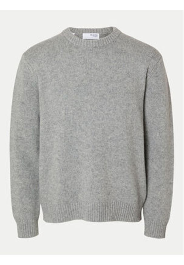 Selected Homme Sweter 16094643 Szary Regular Fit. Kolor: szary. Materiał: syntetyk