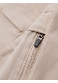 Ombre Clothing - Szorty męskie o luźnym kroju z kieszeniami typu cargo – kremowe V1 - Rozmiar: XL. Okazja: na co dzień. Kolor: kremowy. Materiał: tkanina, dzianina, materiał, bawełna, elastan. Sezon: lato. Styl: klasyczny, casual, elegancki #6