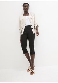 bonprix - Rybaczki ze stretchem i pasem bez zamka. Kolor: czarny #3