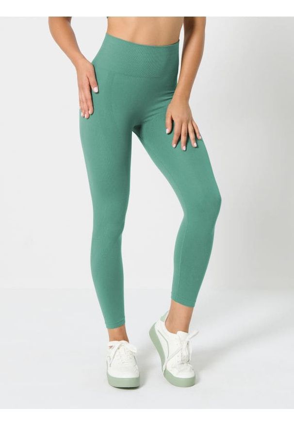Sinsay - Legginsy sportowe - zielony. Kolor: zielony. Styl: sportowy