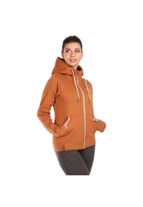 Bluza damska Kilpi Rajana. Kolor: brązowy. Materiał: materiał