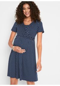Sukienka ciążowa i do karmienia bonprix ciemnoniebiesko-biały w kropki. Kolekcja: moda ciążowa. Kolor: niebieski. Wzór: kropki #5