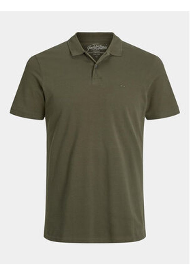 Jack & Jones Polo Basic 12136516 Zielony Slim Fit. Typ kołnierza: polo. Kolor: zielony. Materiał: bawełna