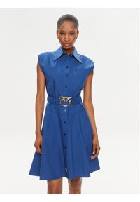 Pinko Sukienka koszulowa Anaceta 103111 A1P4 Granatowy Regular Fit. Kolor: niebieski. Materiał: bawełna. Typ sukienki: koszulowe #1