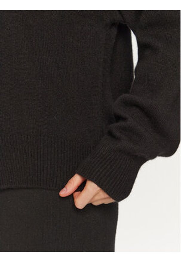 ViCOLO Sweter 77012S Czarny Regular Fit. Kolor: czarny. Materiał: kaszmir
