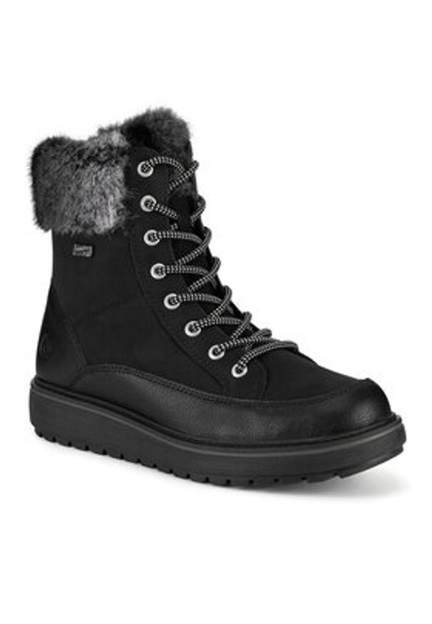 Remonte Trzewiki D0U78-03 Czarny. Kolor: czarny. Materiał: skóra, syntetyk