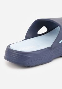 Born2be - Granatowe Minimalistyczne Klapki Basenowe na Piankowej Podeszwie Paphie. Okazja: do domu, na co dzień, na plażę. Kolor: niebieski. Materiał: dresówka. Sezon: lato. Styl: wakacyjny, casual #4