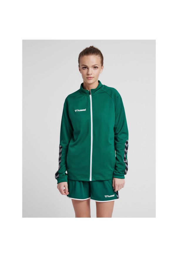 Kurtka damska Hummel Zip hmlAUTHENTIC Poly. Kolor: wielokolorowy, biały, zielony. Materiał: poliester. Sport: fitness, piłka ręczna