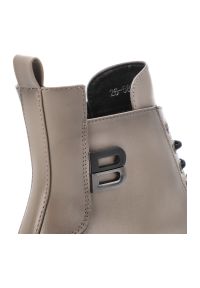 Szare Botki Vinceza Ocieplane Buty Damskie. Zapięcie: sznurówki. Kolor: szary. Materiał: skóra, materiał. Szerokość cholewki: normalna. Sezon: zima, jesień. Obcas: na obcasie. Styl: klasyczny, elegancki. Wysokość obcasa: niski #5
