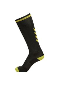 Skarpety sportowe dla dorosłych Hummel Elite Indoor Sock High. Kolor: żółty, wielokolorowy, czarny