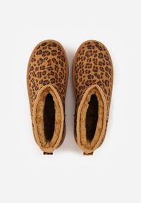 Born2be - Panterkowe Krótkie Śniegowce na Platformie Lysindra. Materiał: wełna, zamsz, jeans, futro. Sezon: zima. Obcas: na platformie. Styl: elegancki, klasyczny #5