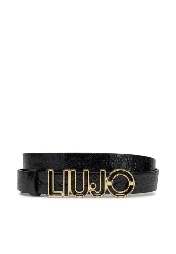 Liu Jo Pasek Damski Hips Belt 2.5Cm AA5232 E0008 Czarny. Kolor: czarny. Materiał: lakier, skóra