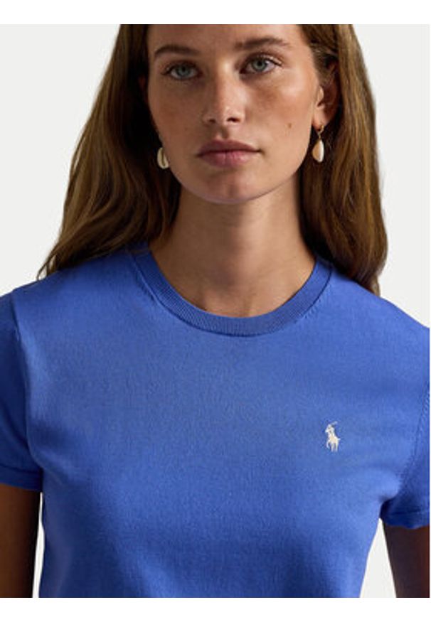 Polo Ralph Lauren T-Shirt 211971872500 Niebieski Slim Fit. Typ kołnierza: polo. Kolor: niebieski. Materiał: bawełna