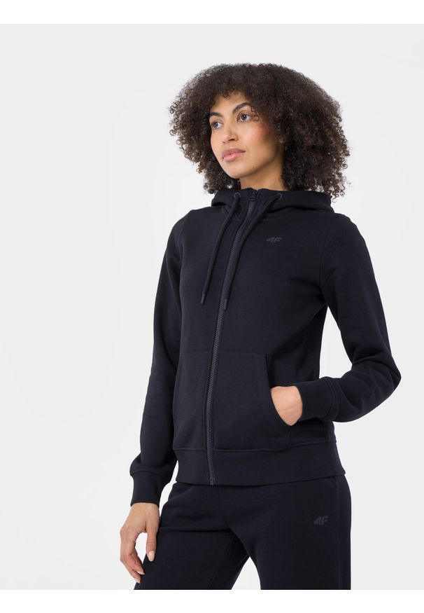 4f - 4F Bluza dresowa rozpinana z kapturem damska XS. Typ kołnierza: kaptur. Kolor: niebieski. Materiał: dresówka