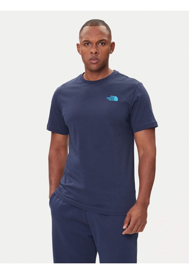 The North Face T-Shirt Redbox NF0A87NP Granatowy Regular Fit. Kolor: niebieski. Materiał: bawełna