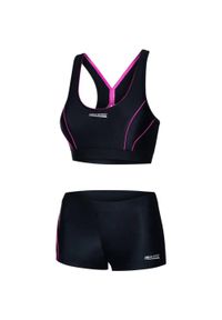 Aqua Speed - Dwuczęściowy strój pływacki damski FIONA. Kolor: czarny, wielokolorowy, różowy