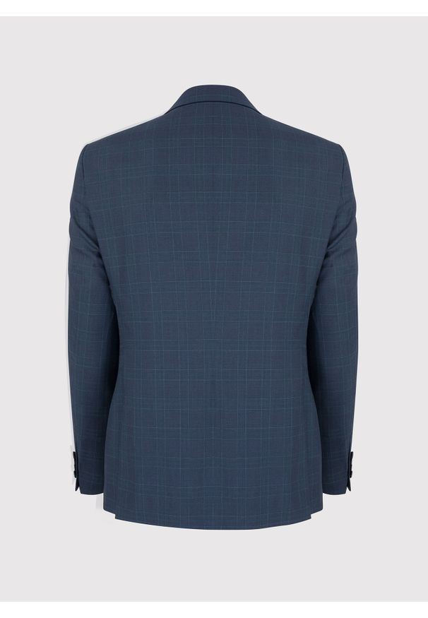 Pako Lorente - PAKO LORENTE – Granatowa marynarka garniturowa w kratę. Okazja: na urodziny, na ślub cywilny, na wesele, na komunię. Kolor: niebieski. Materiał: wełna