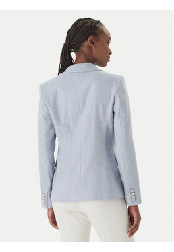 Marella Marynarka Bussola 2613041181 Błękitny Regular Fit. Kolor: niebieski. Materiał: wiskoza, len