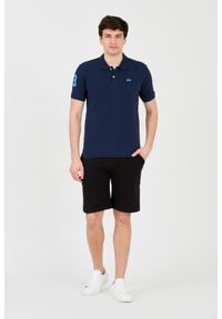 La Martina - LA MARTINA Granatowe męskie polo z małym logo, Rozmiar XXL. Typ kołnierza: polo. Kolor: niebieski #7