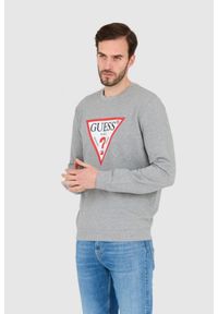 Guess - GUESS Bluza szara slim fit. Kolor: szary