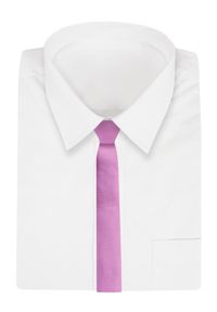 Alties - Krawat (Śledź) Męski 5 cm, Różowy, Wąski, Gładki -ALTIES. Kolor: różowy. Materiał: tkanina. Wzór: gładki. Styl: elegancki, wizytowy #2
