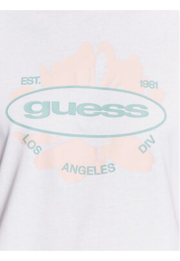 Guess T-Shirt Logo M3GI61 K9RM1 Biały Slim Fit. Kolor: biały. Materiał: bawełna