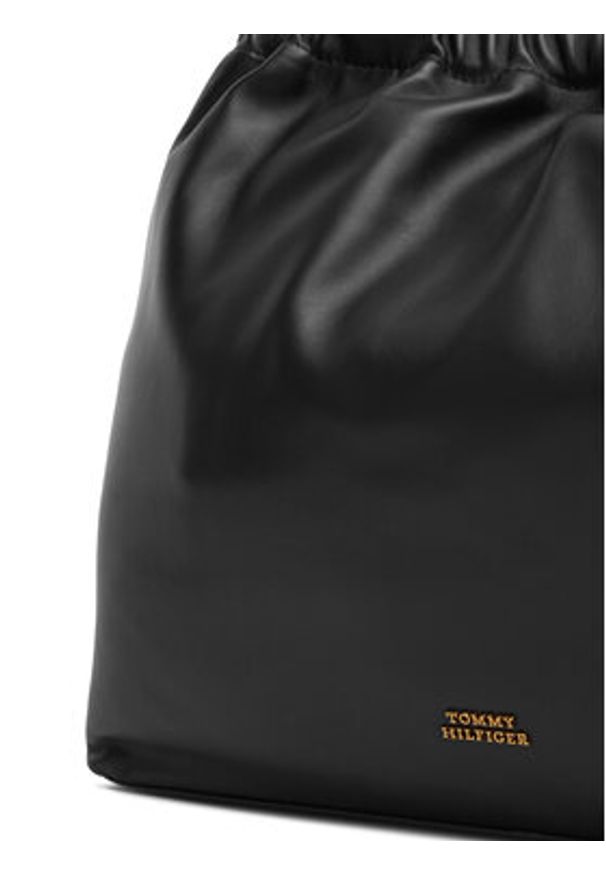 TOMMY HILFIGER - Tommy Hilfiger Torebka Soft Leather Tote AW0AW18308 Czarny. Kolor: czarny. Materiał: skórzane