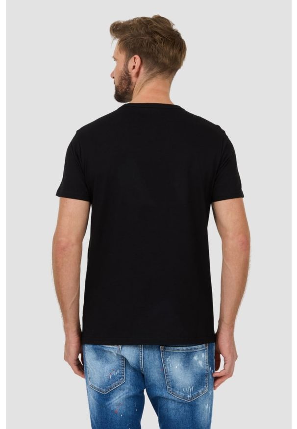 Guess - GUESS Czarny męski t-shirt bawełniany Dragon Tee, Rozmiar XXL. Kolor: czarny. Materiał: bawełna