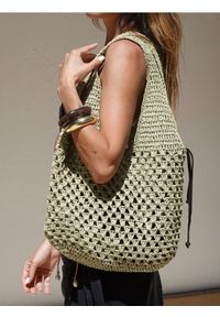 Reserved - Duża torebka hobo - jasnozielony. Kolor: zielony. Rozmiar: duże #1