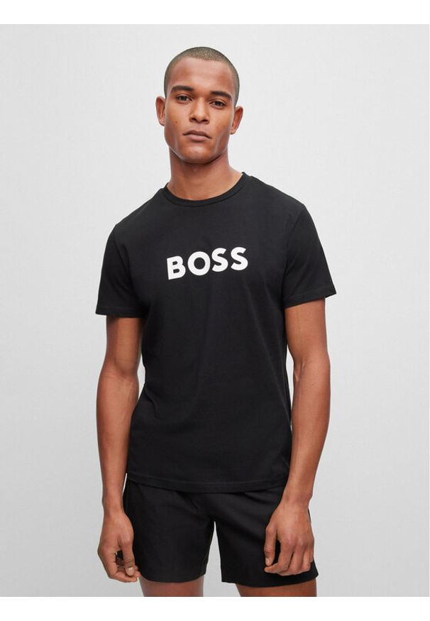 BOSS - Boss T-Shirt 50491706 Czarny Regular Fit. Kolor: czarny. Materiał: bawełna