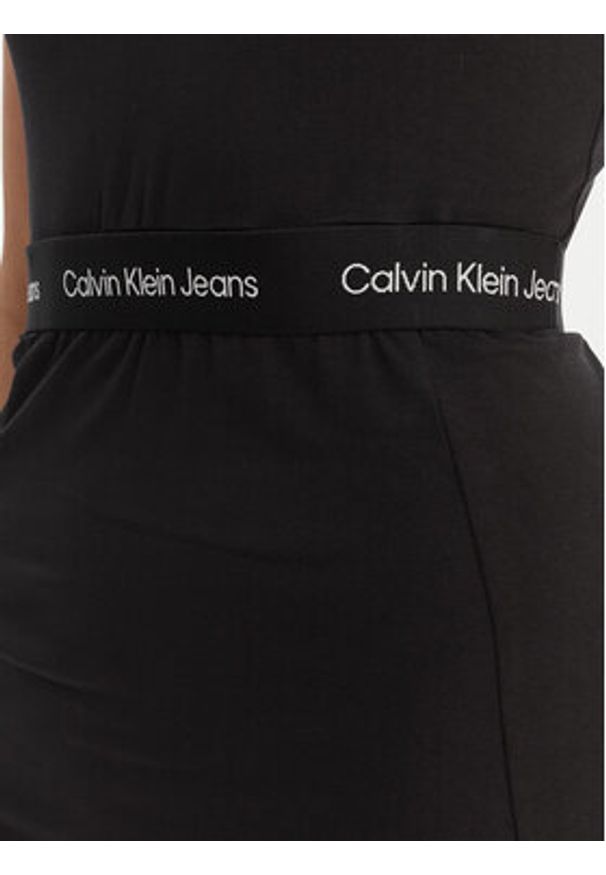 Calvin Klein Sukienka codzienna LV047F289G Czarny Slim Fit. Okazja: na co dzień. Kolor: czarny. Materiał: bawełna. Typ sukienki: proste. Styl: casual
