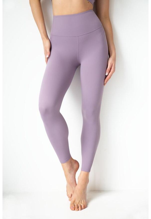 2SkIN - Legginsy sportowe damskie Glow up 2skin. Kolor: fioletowy. Sport: bieganie