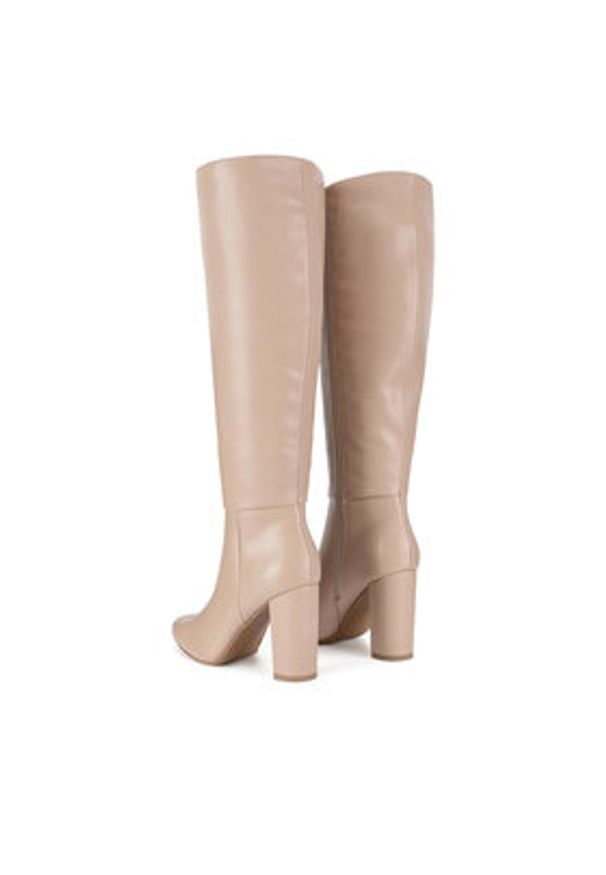 Jenny Fairy Kozaki HY316-5 Beżowy. Kolor: beżowy. Materiał: skóra