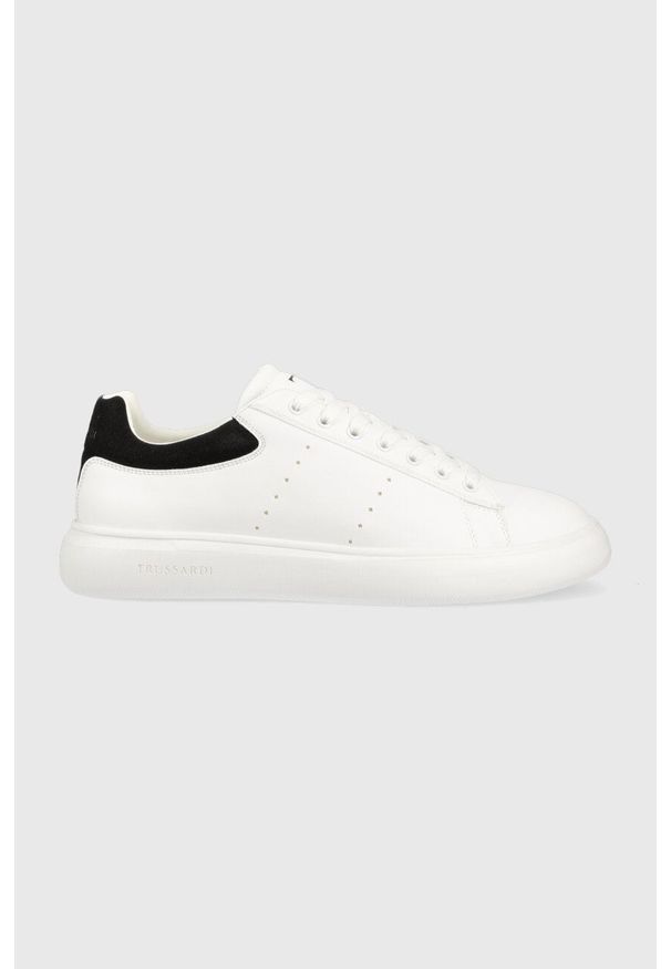 Trussardi Jeans - Trussardi sneakersy New Yrias kolor biały 77A00513 9Y099998. Nosek buta: okrągły. Kolor: biały