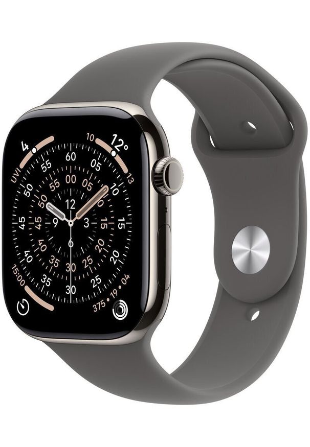 APPLE - Smartwatch Apple Watch 11 GPS + Cellular 42mm Natural Titanium Sport Band S/M Grafitowy (MF8M4WF/A). Rodzaj zegarka: smartwatch. Kolor: szary. Styl: sportowy