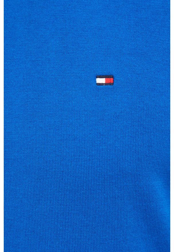 TOMMY HILFIGER - Tommy Hilfiger sweter męski lekki. Okazja: na co dzień. Kolor: niebieski. Materiał: dzianina. Długość rękawa: długi rękaw. Długość: długie. Styl: casual