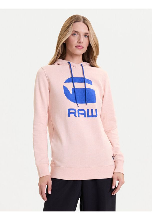 G-Star RAW - G-Star Raw Bluza Boyfriend Diamond Line Graphic Hooded D16236-A613-B243 Różowy Loose Fit. Kolor: różowy. Materiał: bawełna