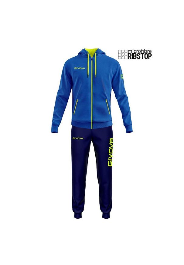 Givova - Tuta Winner Microfibra - Dres XL. Kolor: wielokolorowy, żółty, czerwony. Materiał: dresówka