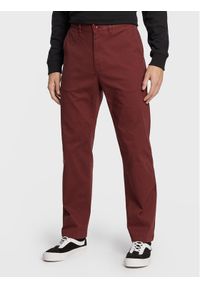 DC Spodnie materiałowe Worker ADYNP03076 Bordowy Relaxed Fit. Kolor: czerwony. Materiał: bawełna