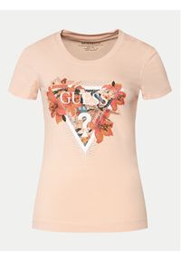 Guess T-Shirt Ss Cn Tropical Train W4GI62 J1314 Pomarańczowy Slim Fit. Kolor: pomarańczowy. Materiał: bawełna #5