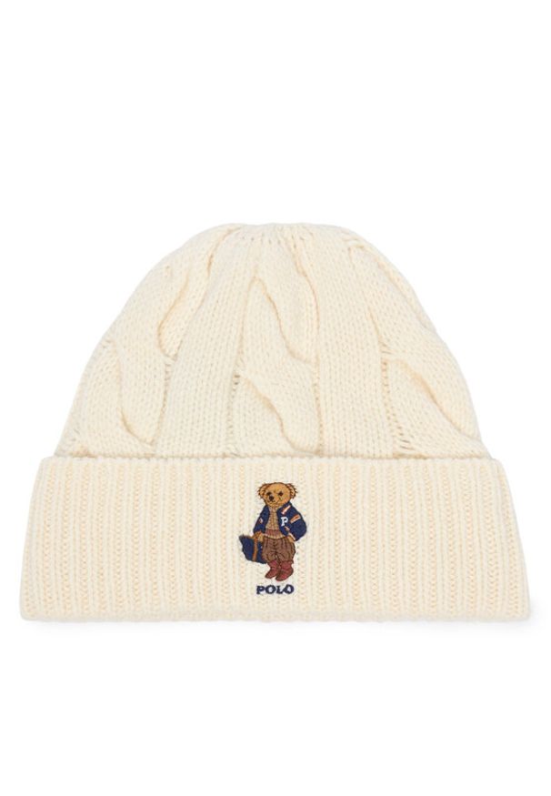 Polo Ralph Lauren Czapka 455P18118003 Kremowy. Kolor: kremowy. Materiał: wełna