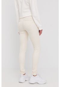 Morgan spodnie damskie kolor beżowy dopasowane high waist. Stan: podwyższony. Kolor: beżowy #3