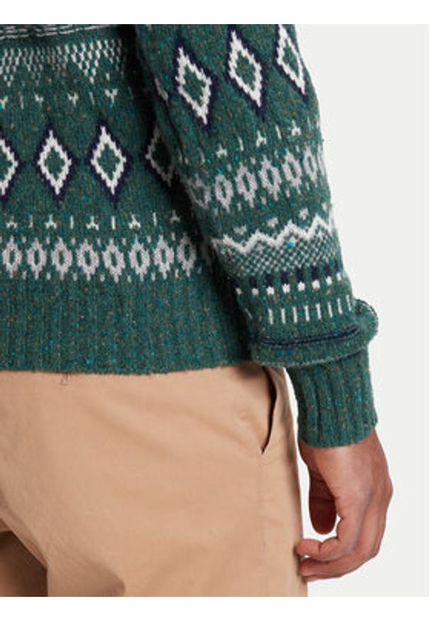 United Colors of Benetton - United Colors Of Benetton Sweter 1137K107V Zielony Regular Fit. Kolor: zielony. Materiał: wełna