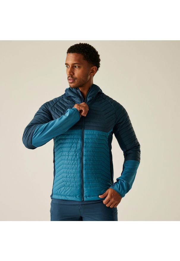 DARE 2B - Męska kurtka hybrydowa Descending II. Kolor: niebieski. Materiał: poliester, materiał, puch. Sport: turystyka piesza
